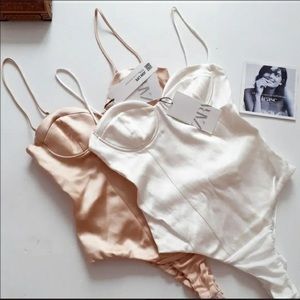 Zara satin bodysuit